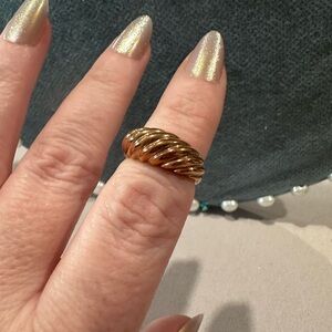 Classic Gold-Tone Twisted Rope Stackable Ring - Women's Jewelry